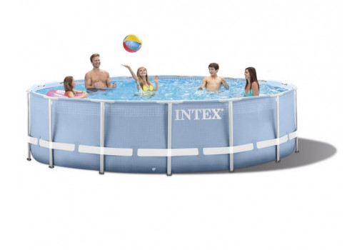 26726 Каркасный бассейн круглый INTEX Prism Frame Pool 457х122+фильтр-насос картр. 3785 л/ч