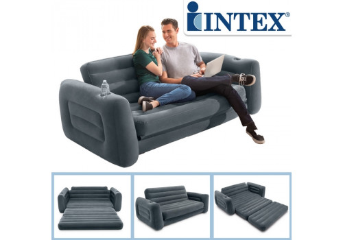 66552 Intex Надувной диван-кровать, 203х224х66 см