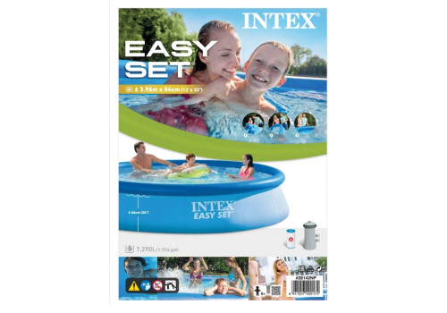 Intex 28142 Надувной бассейн с надувным верхним кольцом + фильтр-насос 396х84см