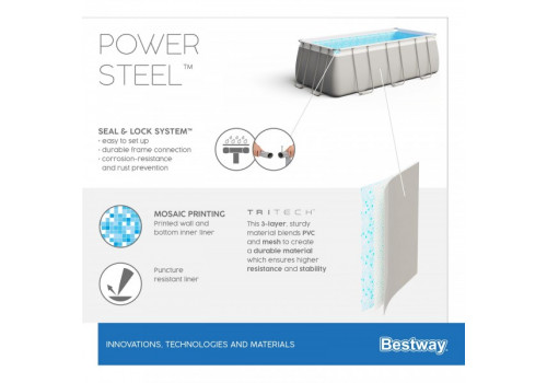 56457 Каркасный бассейн Bestway 412х201х122 см (видео, песч. фильтр-насос 220В, лестница)